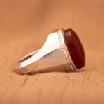 انگشتر عقیق یمنی با رکاب فدیوم کد 106
